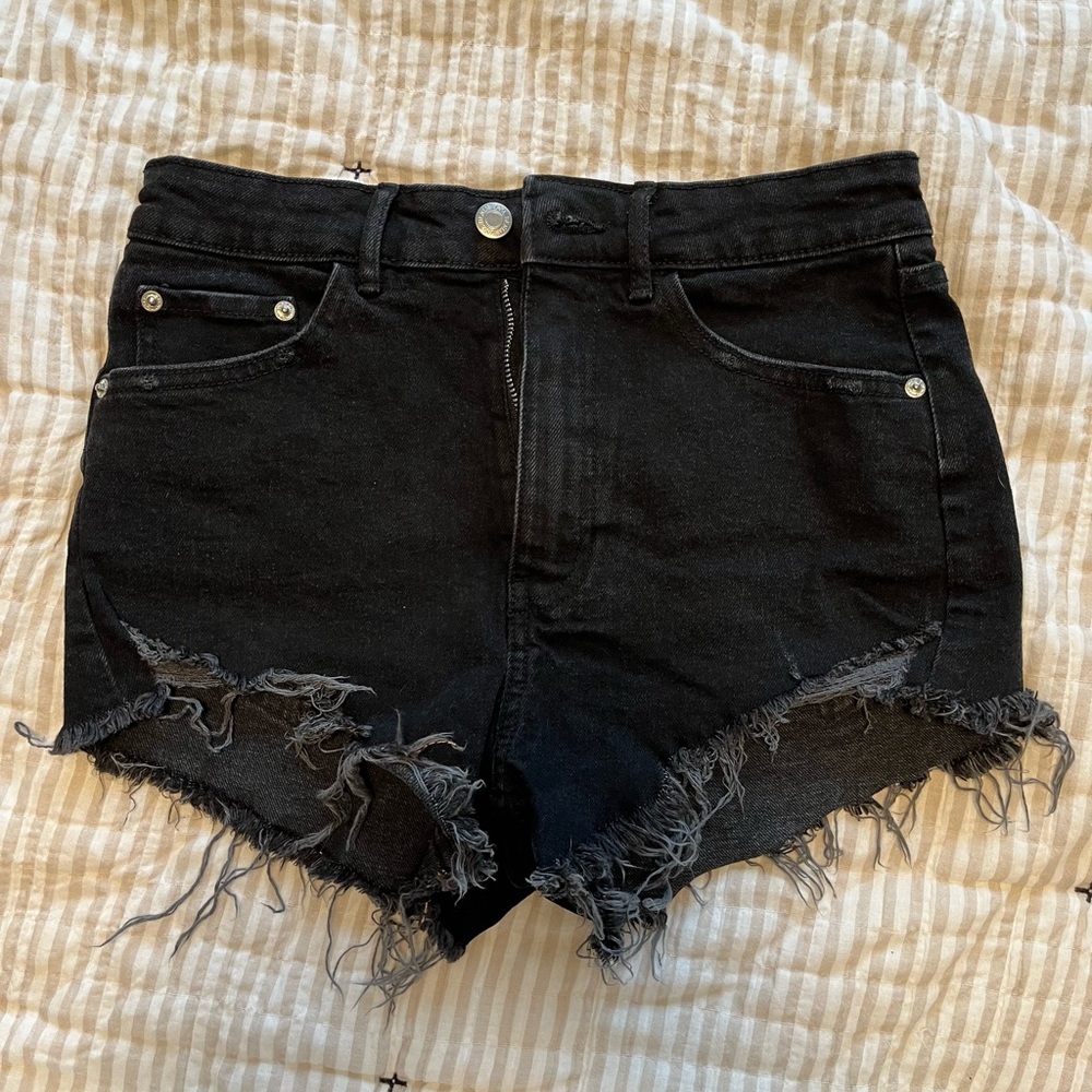 Zara black denim shorts